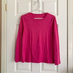 2/$10* Sz L Pink Top Long Sleeved Basic Tee Tshirt Sweater Layered Look